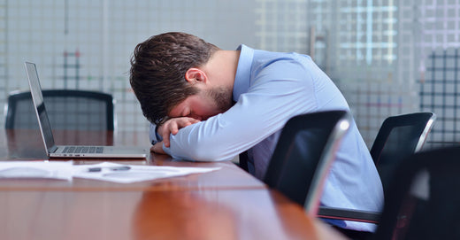 tired man in office