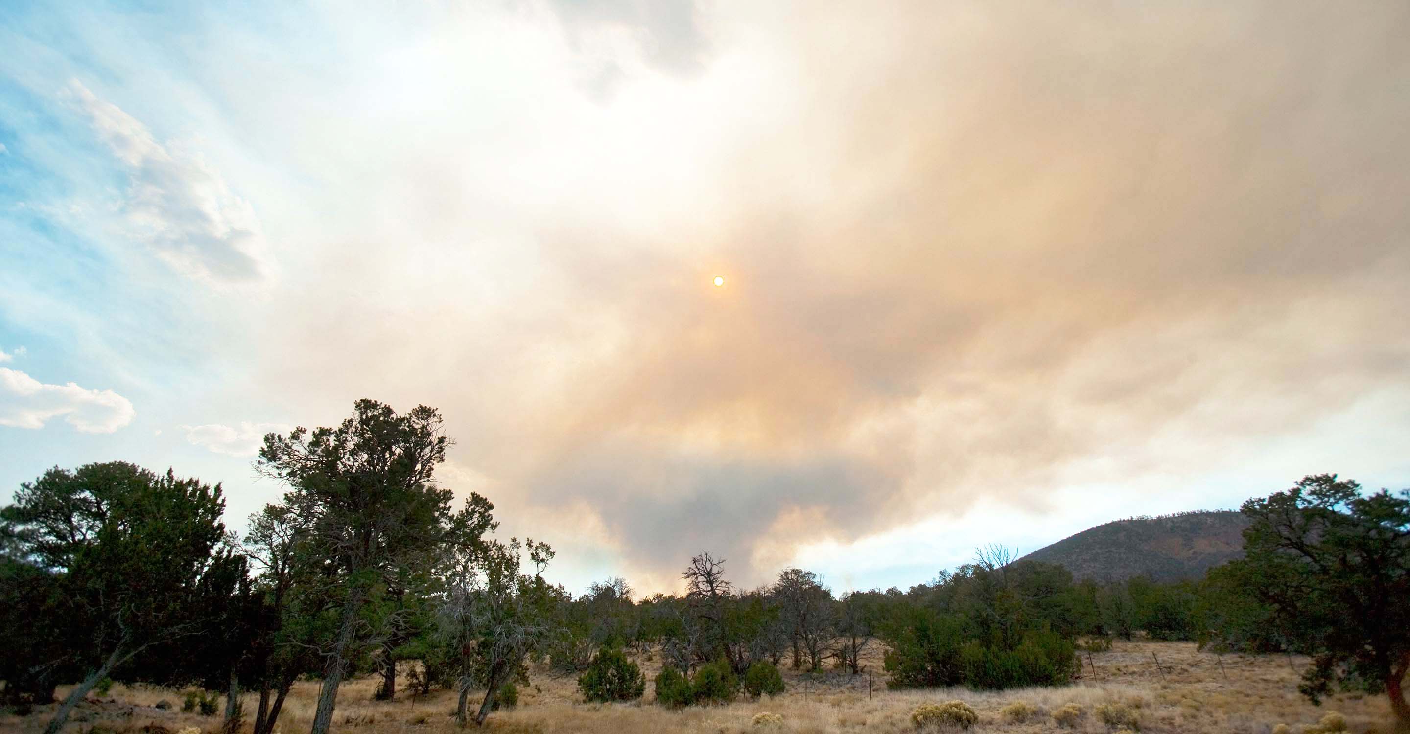 Smoke over brush lands