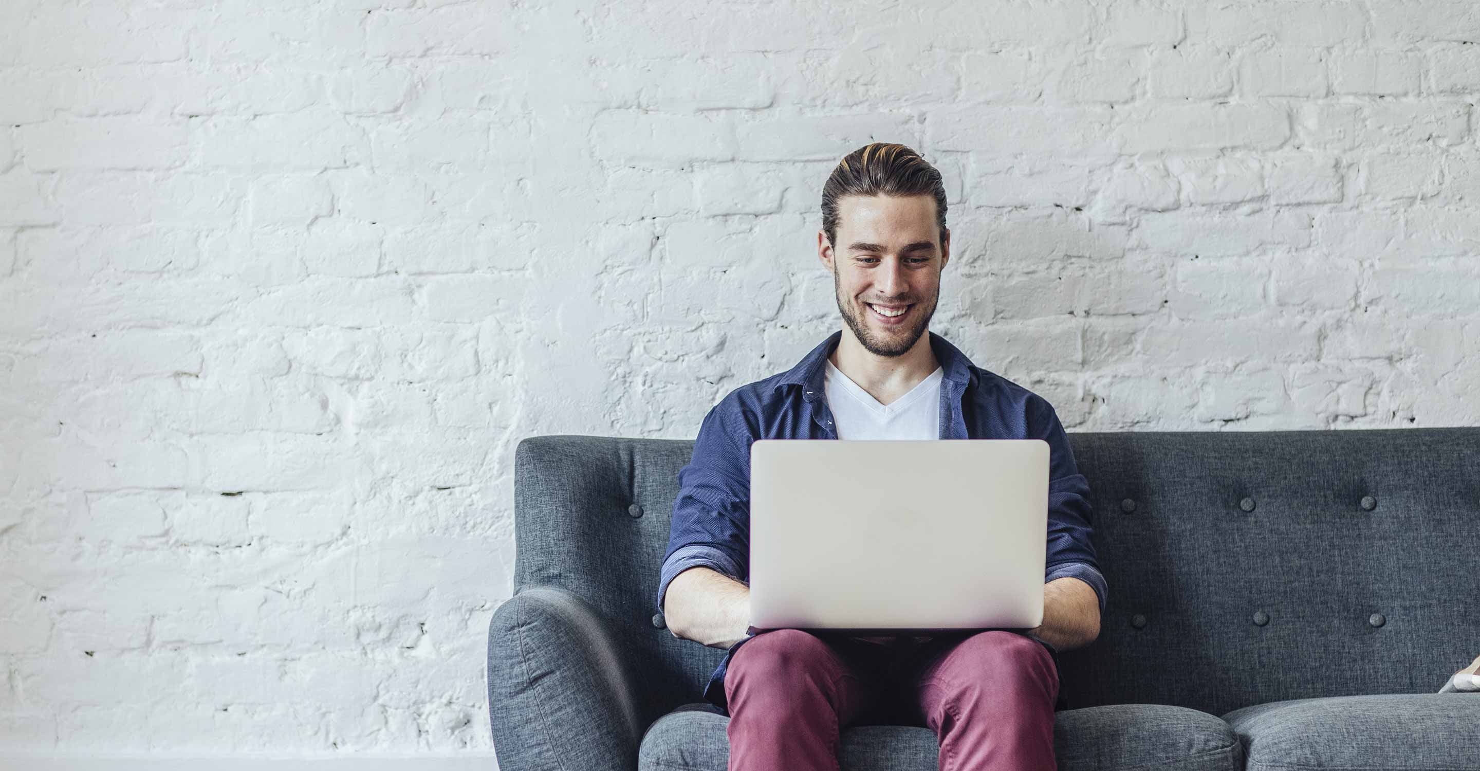 man using laptop
