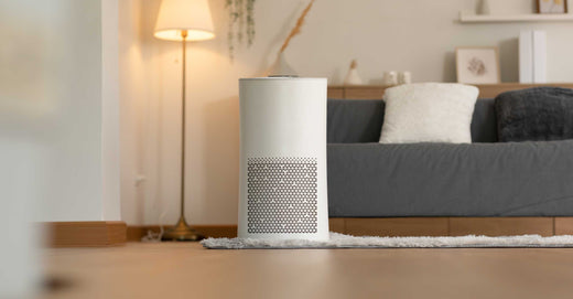 Ionizer air purifier on living room floor