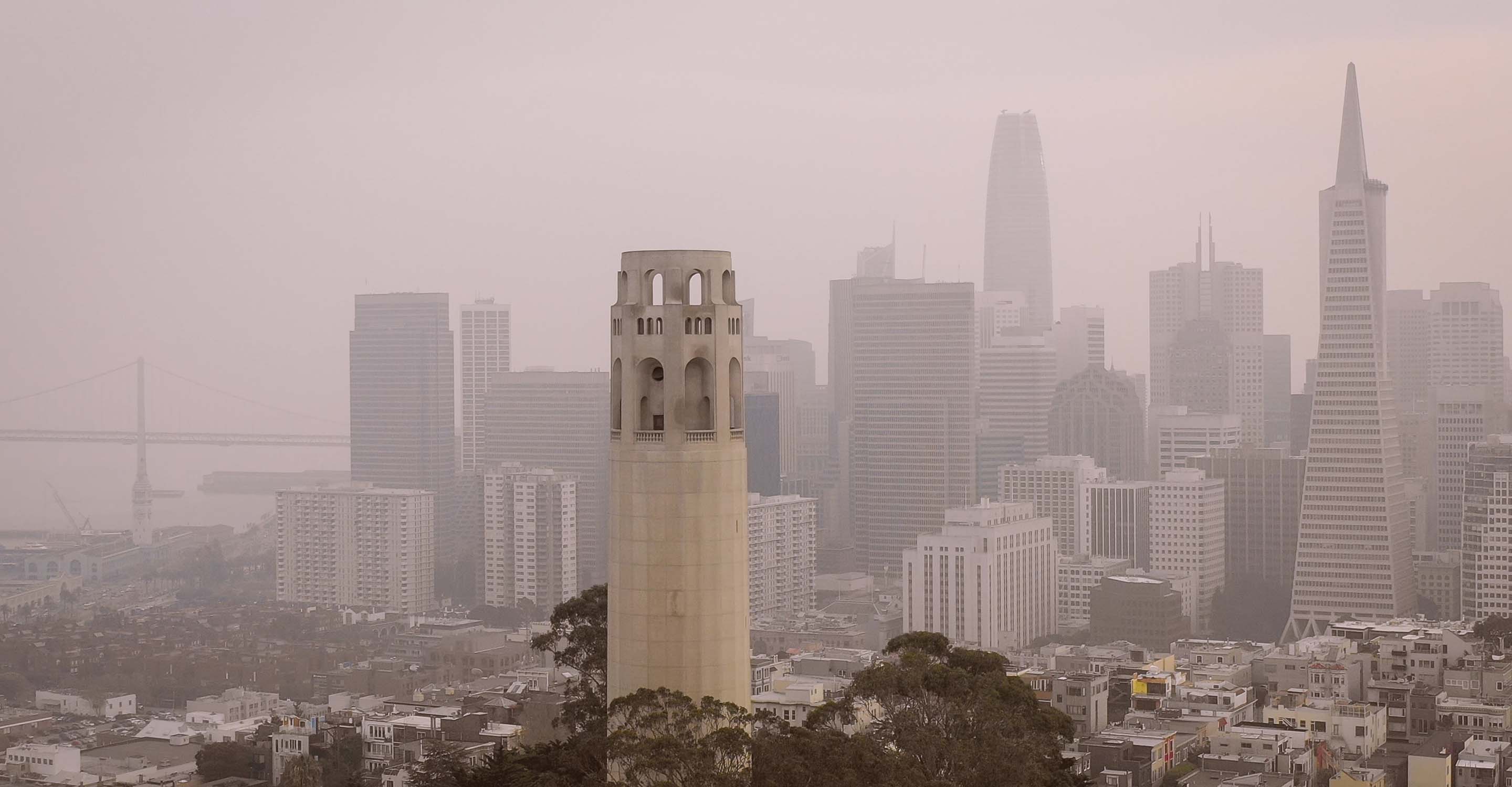 Sooty skies experienced in San Francisco.