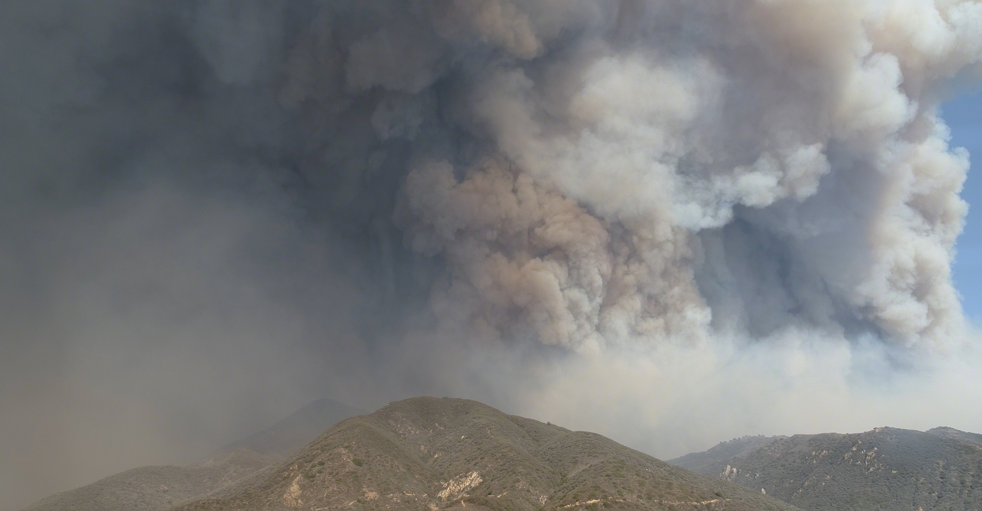 Sand fire aerial view